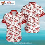 San Francisco 49ers Aloha Shirt White And Red Palm Tree Print