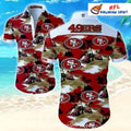 San Francisco 49ers Beach Camo Palm Tree Aloha Shirt