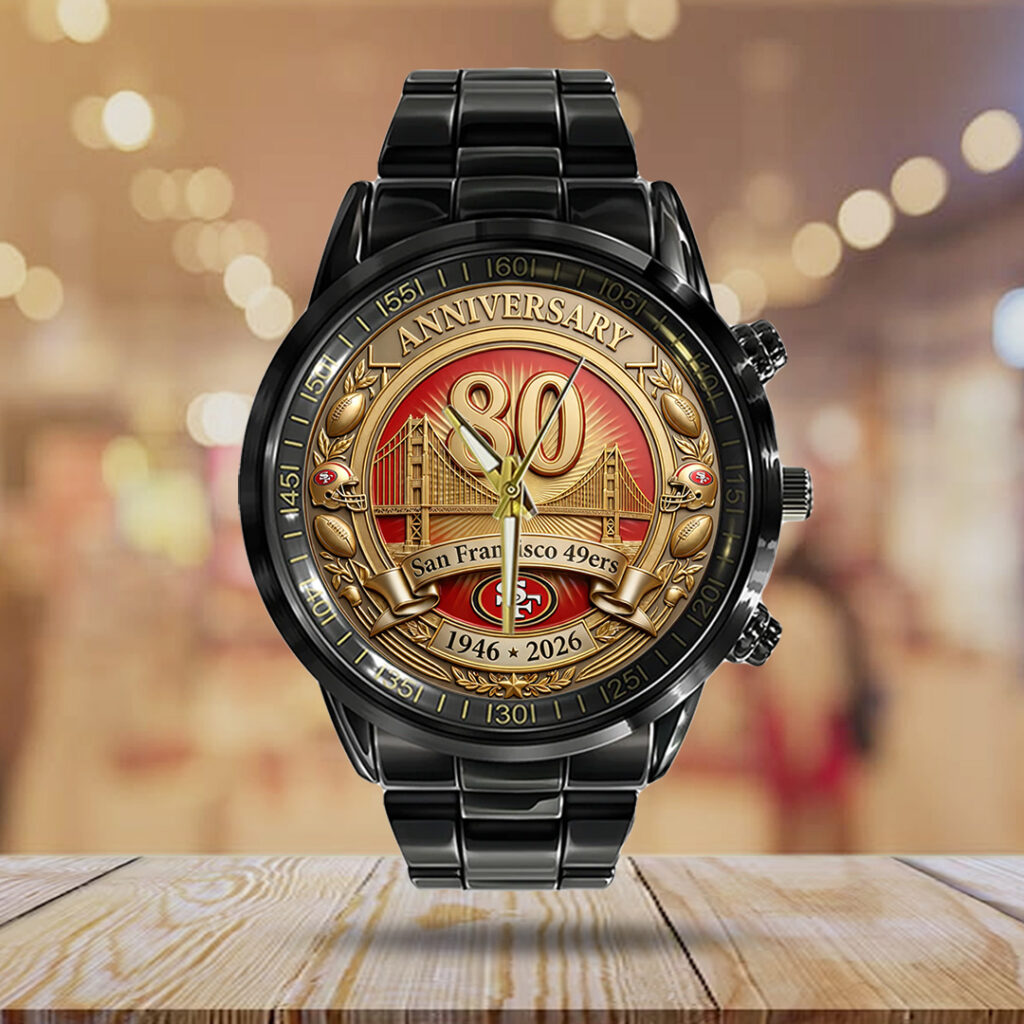 San Francisco 49ers Black Stainless Steel Watch - TANTN21478