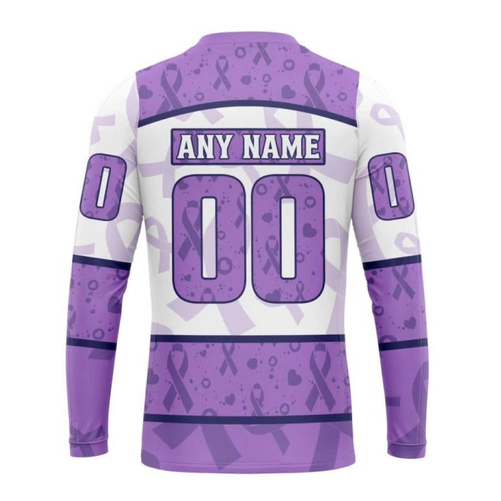 Personalized NFL San Francisco 49ers Crewneck Sweatshirt Special Lavender Fights Cancer Unisex Sweatshirt