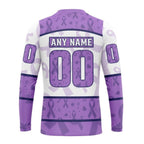 Personalized NFL San Francisco 49ers Crewneck Sweatshirt Special Lavender Fights Cancer Unisex Sweatshirt