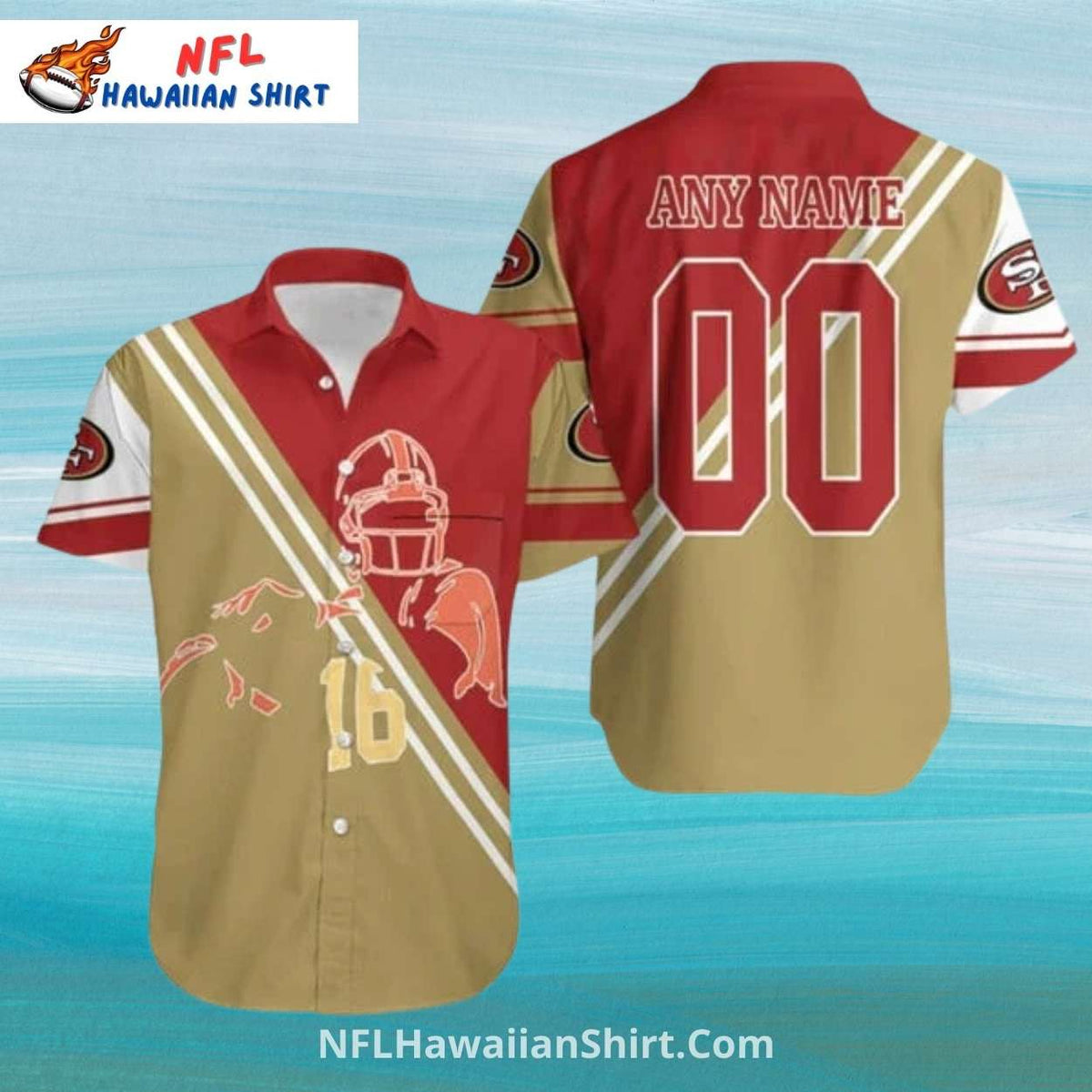 San Francisco 49ers Custom Name And Number Gold Shirt
