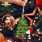 San Francisco 49ers Custom Snoopy Peanuts Christmas Ornament Xmas Decoration