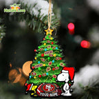 San Francisco 49ers Custom Snoopy Peanuts Christmas Ornament Xmas Decoration
