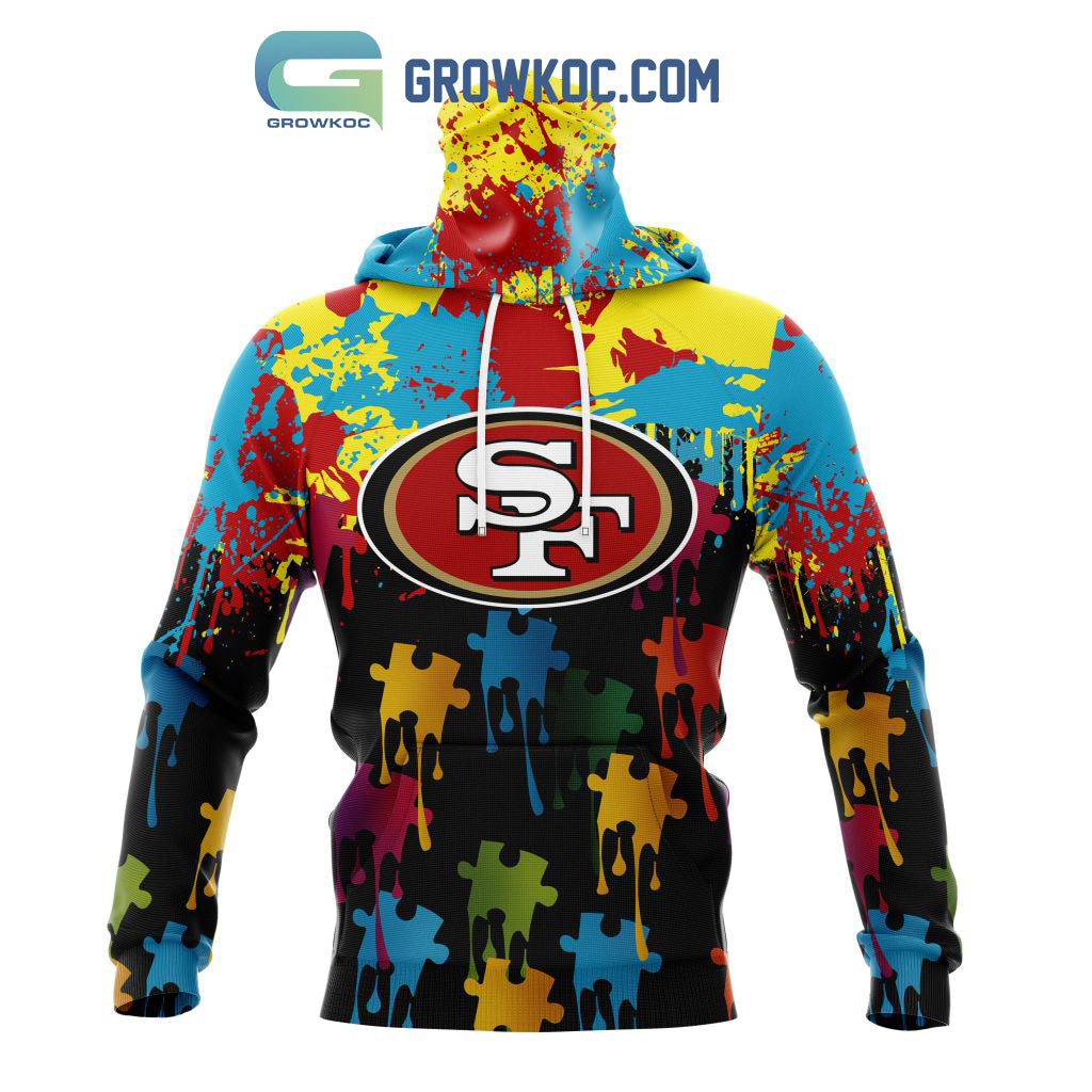 San Francisco 49ers Personalized Autism Awareness Puzzle Painting Hoodie Shirts