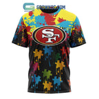 San Francisco 49ers Personalized Autism Awareness Puzzle Painting Hoodie Shirts