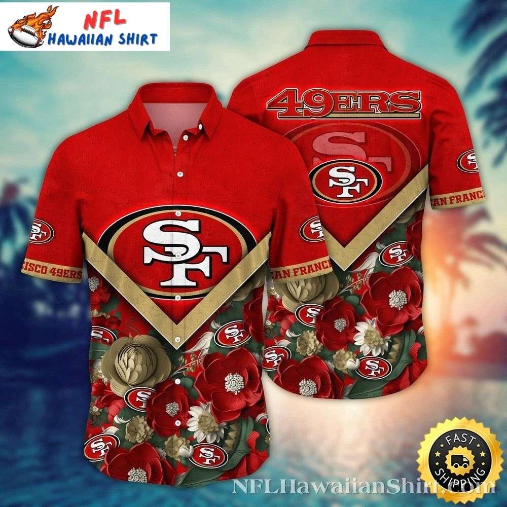 San Francisco 49ers Victory Rose Hawaiian Shirt