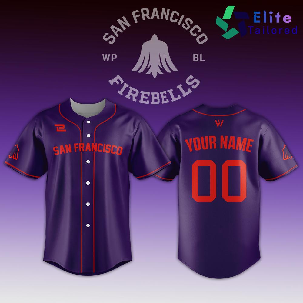 San Francisco Firebells WPBL Women’s Baseball Custom Est. 2026 Baseball Jersey