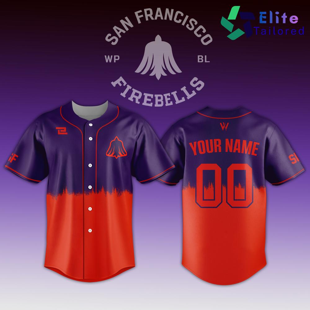 San Francisco Firebells WPBL Women’s Baseball Custom Est. 2026 Baseball Jersey