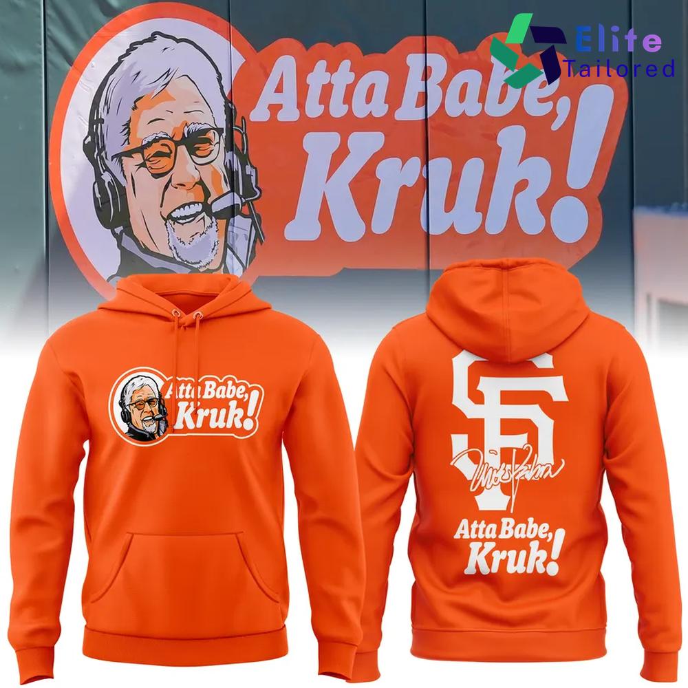 San Francisco Giants Atta Babe Kruk Orange Pullover Hoodie