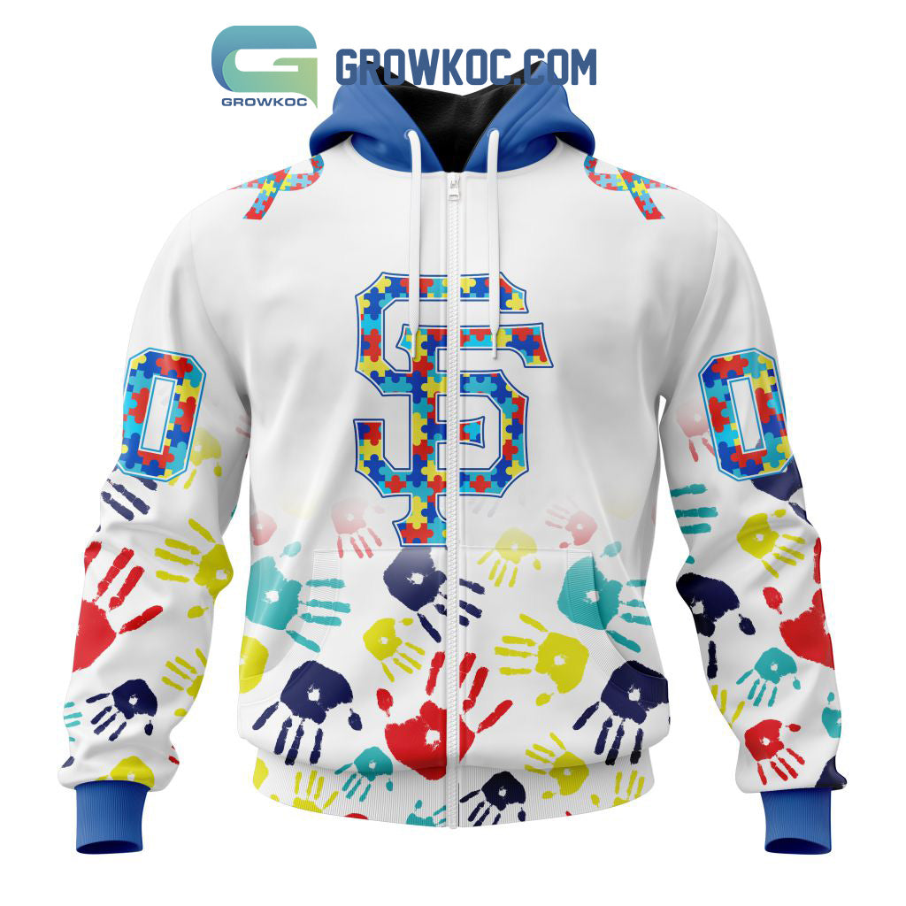 San Francisco Giants MLB Autism Awareness Hand Design Personalized Hoodie T Shirt