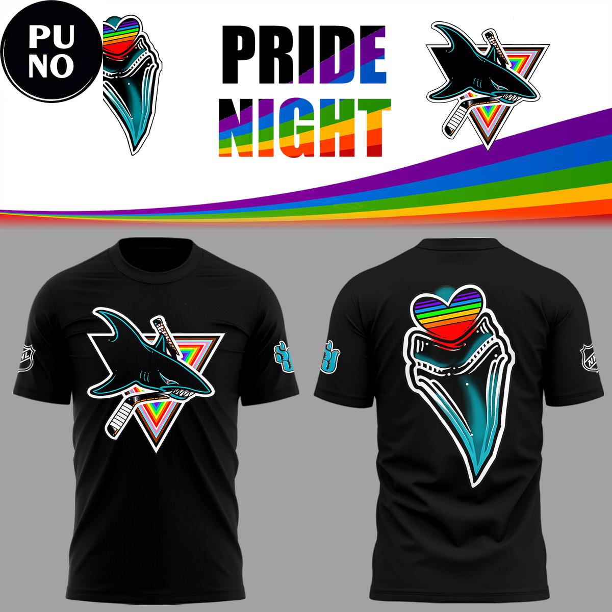 San Jose Sharks Pride Celebration 2026 By Tattoo Artist Jazz Fuller Hoodie T-Shirt