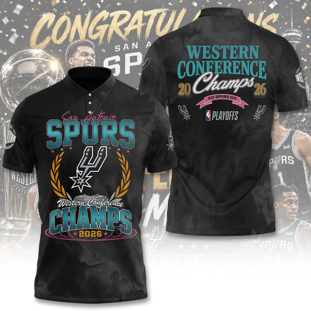 San Antonio Spurs NBA Western Conference Champions 2026 3D Apparel – TANTN23357