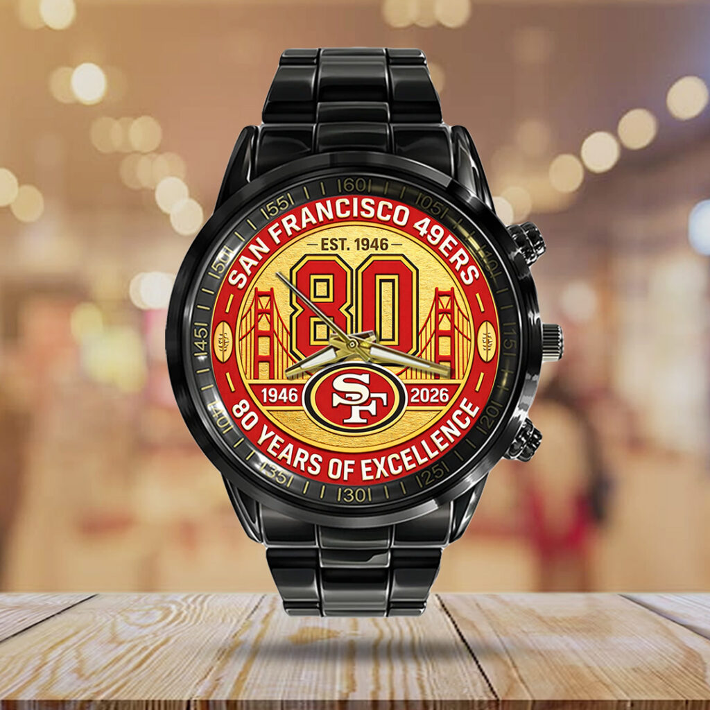 San Francisco 49ers 80th Anniversary 2026 Black Stainless Steel Watch - TANTN21317