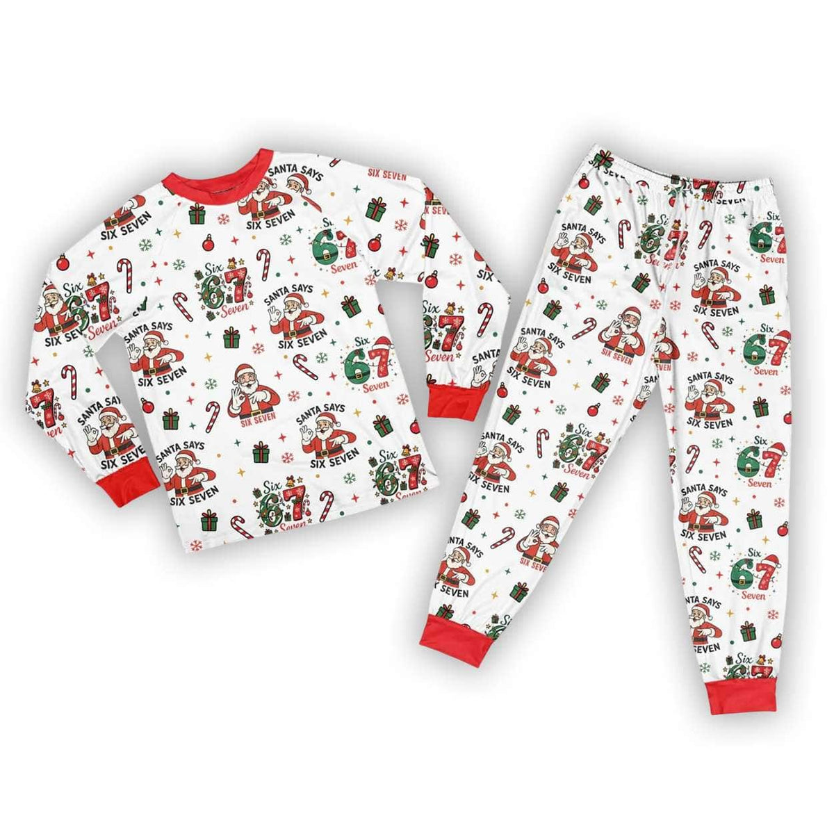 Santa Says 67 Meme Christmas Pajamas Set