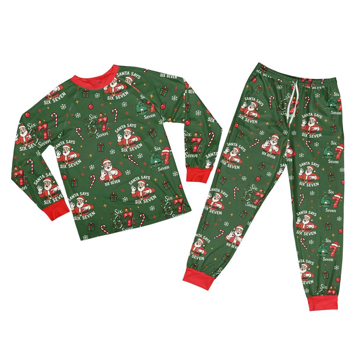 Santa Says 67 Meme Christmas Pajamas Set