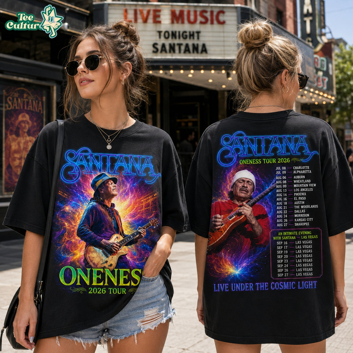 Santana Oneness Tour 2026 3D Shirt