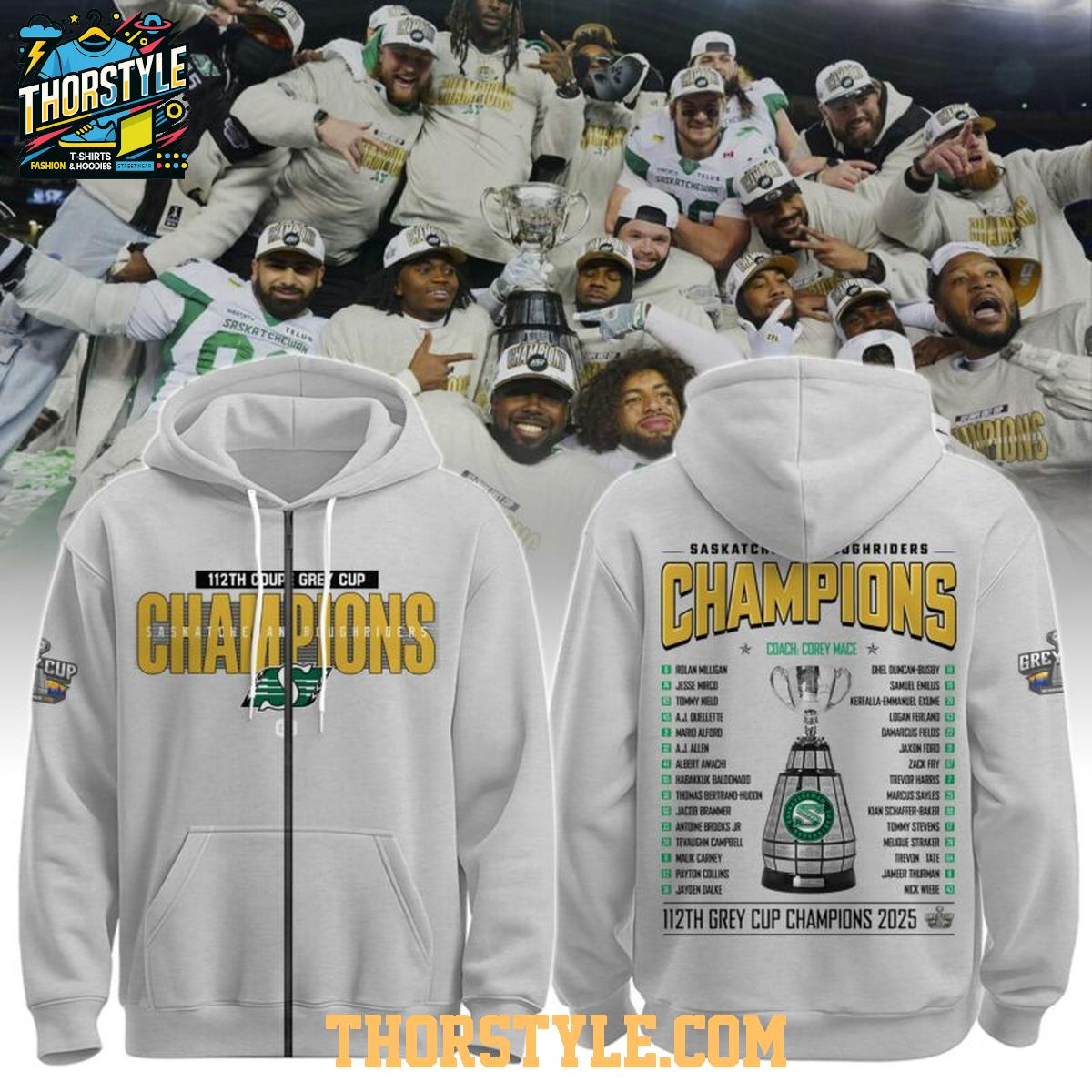 Saskatchewan Roughriders 112th Grey Cup Champions All-Star 2025 Hoodie T-Shirt
