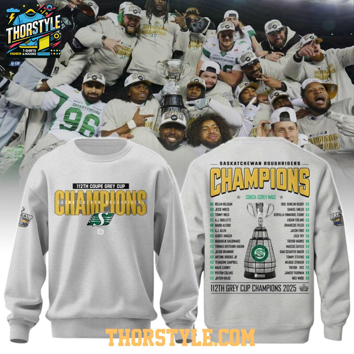 Saskatchewan Roughriders 112th Grey Cup Champions All-Star 2025 Hoodie T-Shirt