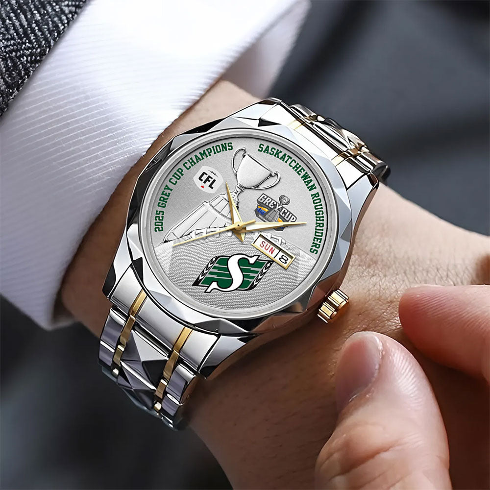 Saskatchewan Roughriders 2025 Grey Cup Champions Alloy Luxury Quartz Watch - MAITM13848