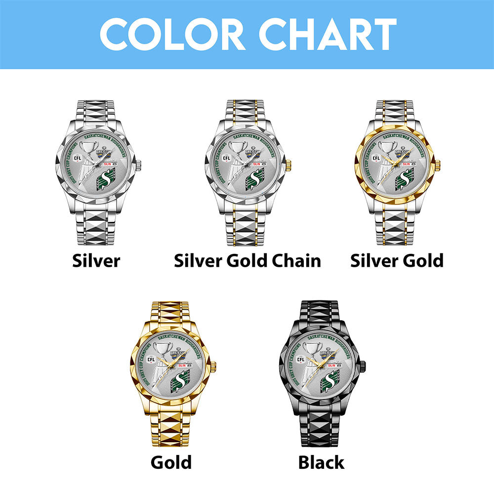 Saskatchewan Roughriders 2025 Grey Cup Champions Alloy Luxury Quartz Watch - MAITM13848