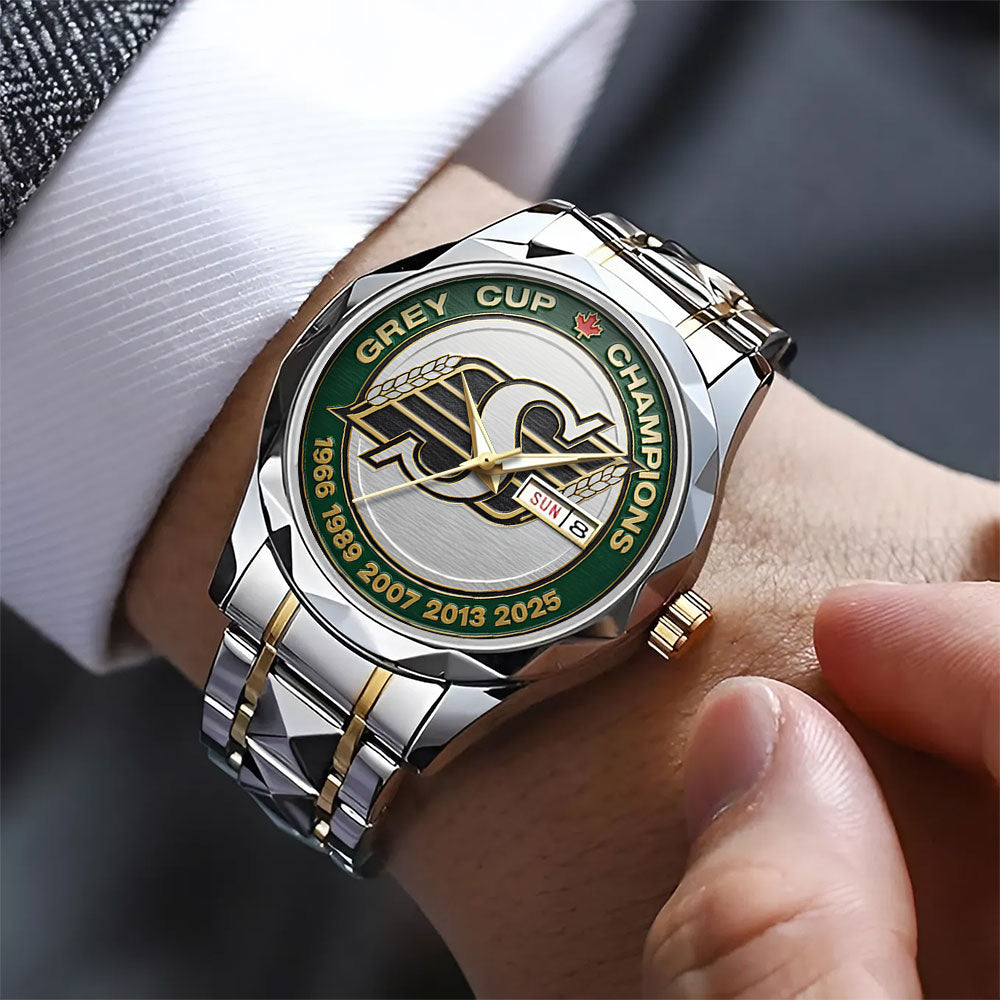 Saskatchewan Roughriders 2025 Grey Cup Champions Alloy Luxury Quartz Watch - TANTN18922