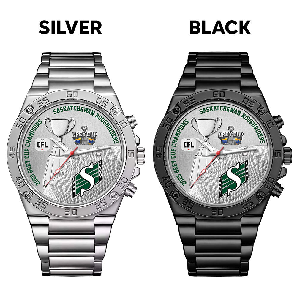 Saskatchewan Roughriders 2025 Grey Cup Champions Gentleman Stainless Steel Watch - MAITM13925