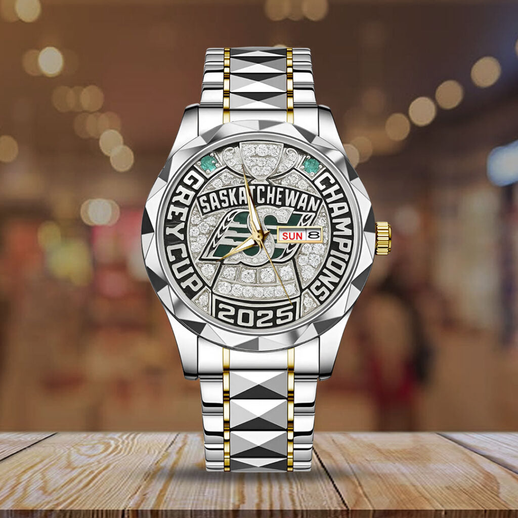 Saskatchewan Roughriders 2025 Grey Cup Champions Alloy Luxury Quartz Watch - TMTHU2239