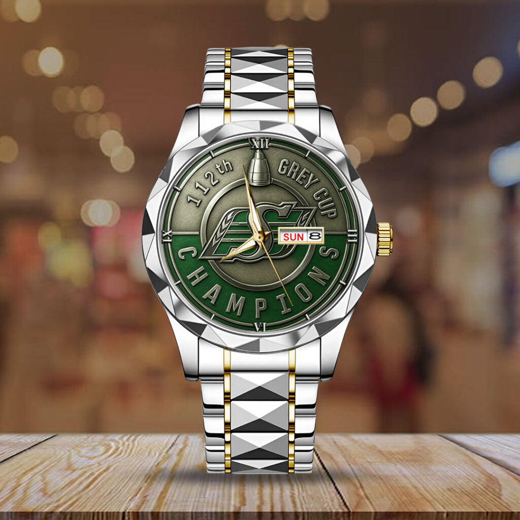 Saskatchewan Roughriders 2025 Grey Cup Champions Alloy Luxury Quartz Watch - TMTHU2240