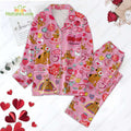 Scooby Doo Valentine Day Happy Hearts Day Pink Pajamas Set