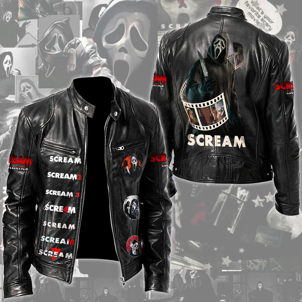 Scream Motorcycle Leather Jacket – TMTHU4018