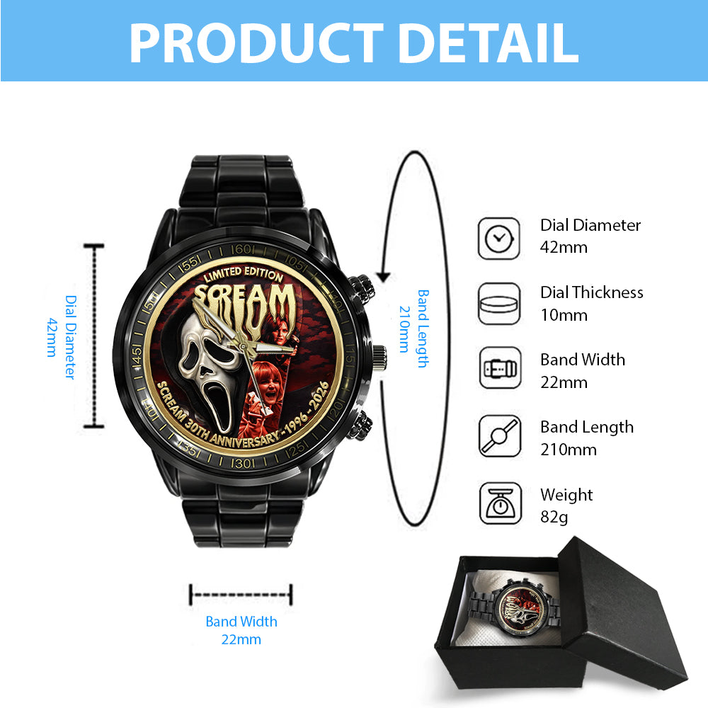Scream 30th Anniversary Black Stainless Steel Watch - TMTHU3769