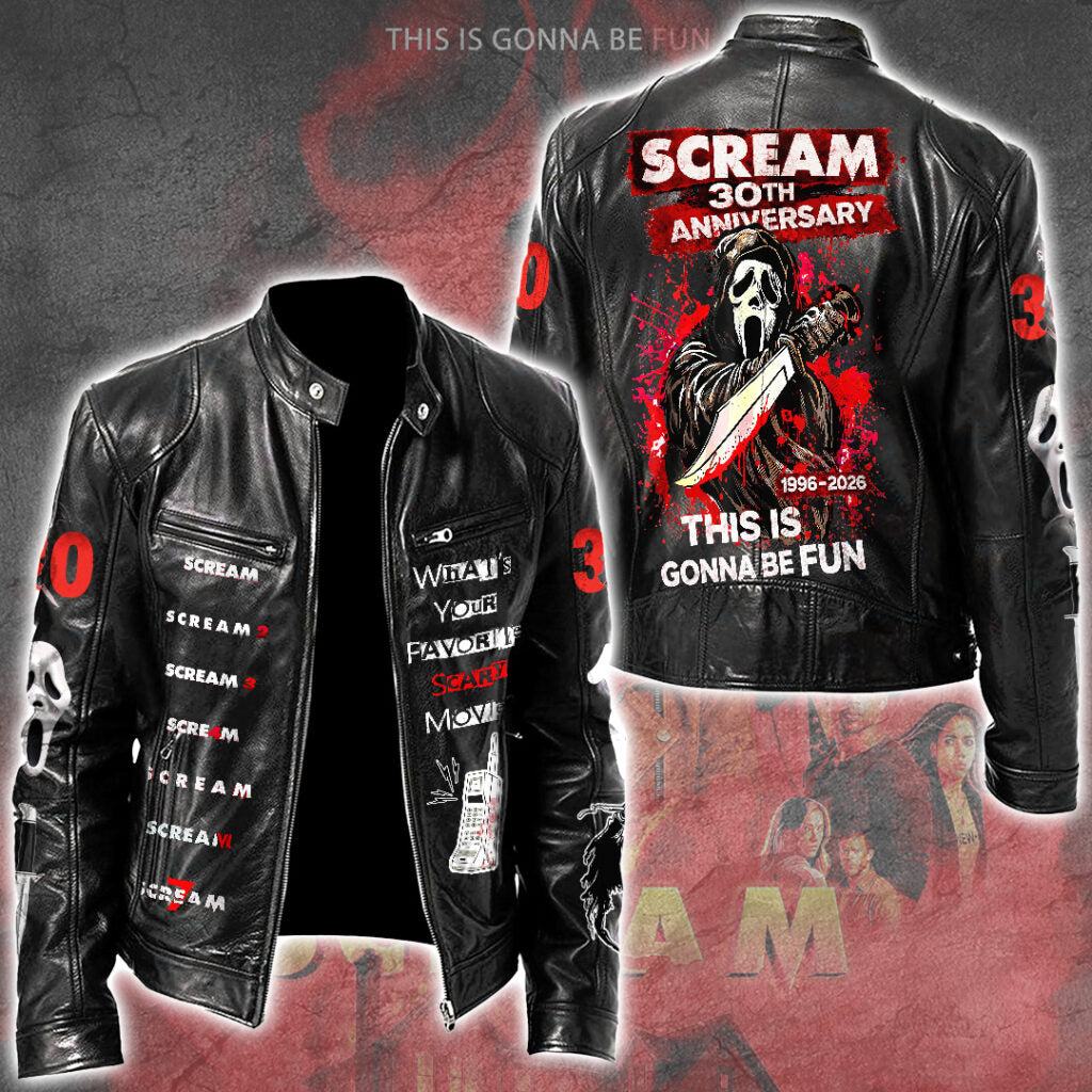 Scream 30th Anniversary Motorcycle Leather Jacket – GNE5037