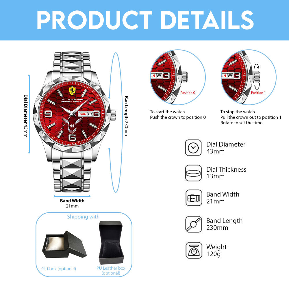 Scuderia Ferrari x Lewis Hamilton Alloy Luxury Quartz Watch - TMTHU4400
