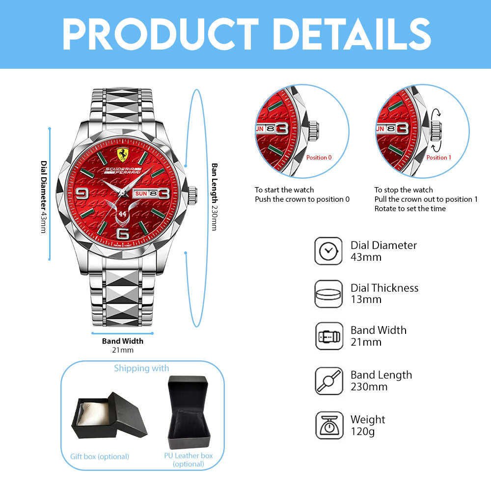 Scuderia Ferrari x Lewis Hamilton Alloy Luxury Quartz Watch - TMTHU4401
