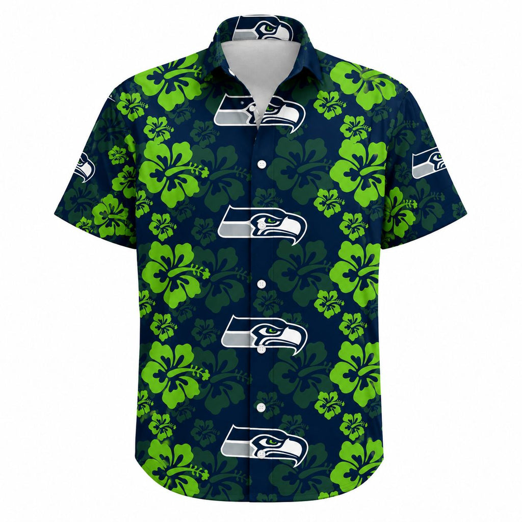 Emerald Rush Seattle Seahawks Floral Crest Shirt