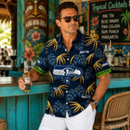Golden Palm Mystique Seattle Seahawks Hawaiian Shirt
