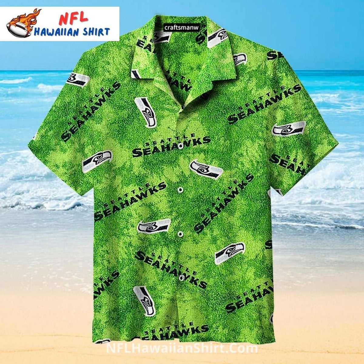 Seahawks Hawaiian Shirt Bright Green Grass Texture