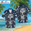 Seahawks Hawaiian Shirt Sugar Skull Blue Mandala Design
