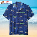 Seahawks Hawaiian Shirt With All-Over Text And Logo Print