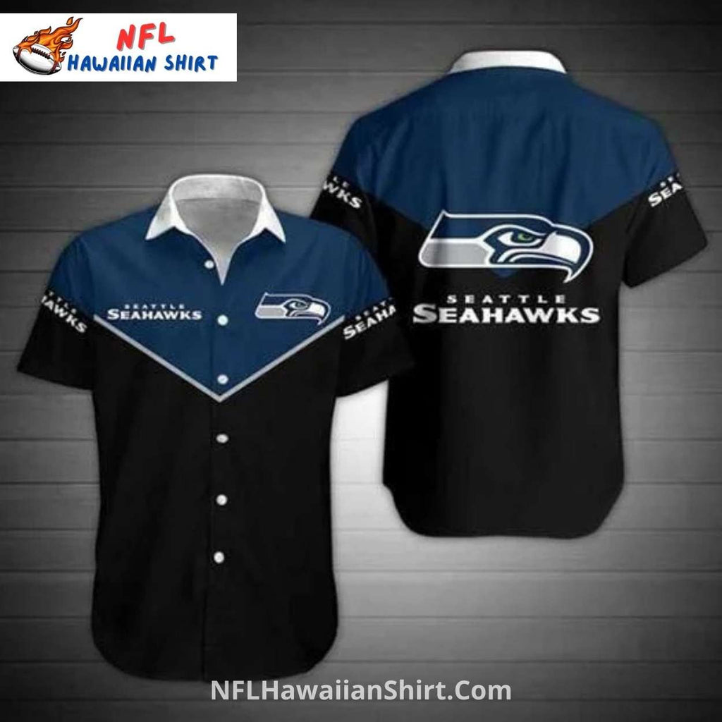 Seahawks Hawaiian Shirt With Classic Black And Blue Team Design