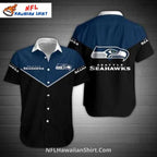 Seahawks Hawaiian Shirt With Classic Black And Blue Team Design