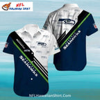 Seahawks Hawaiian Shirt With Diagonal Stripes And Logo Print