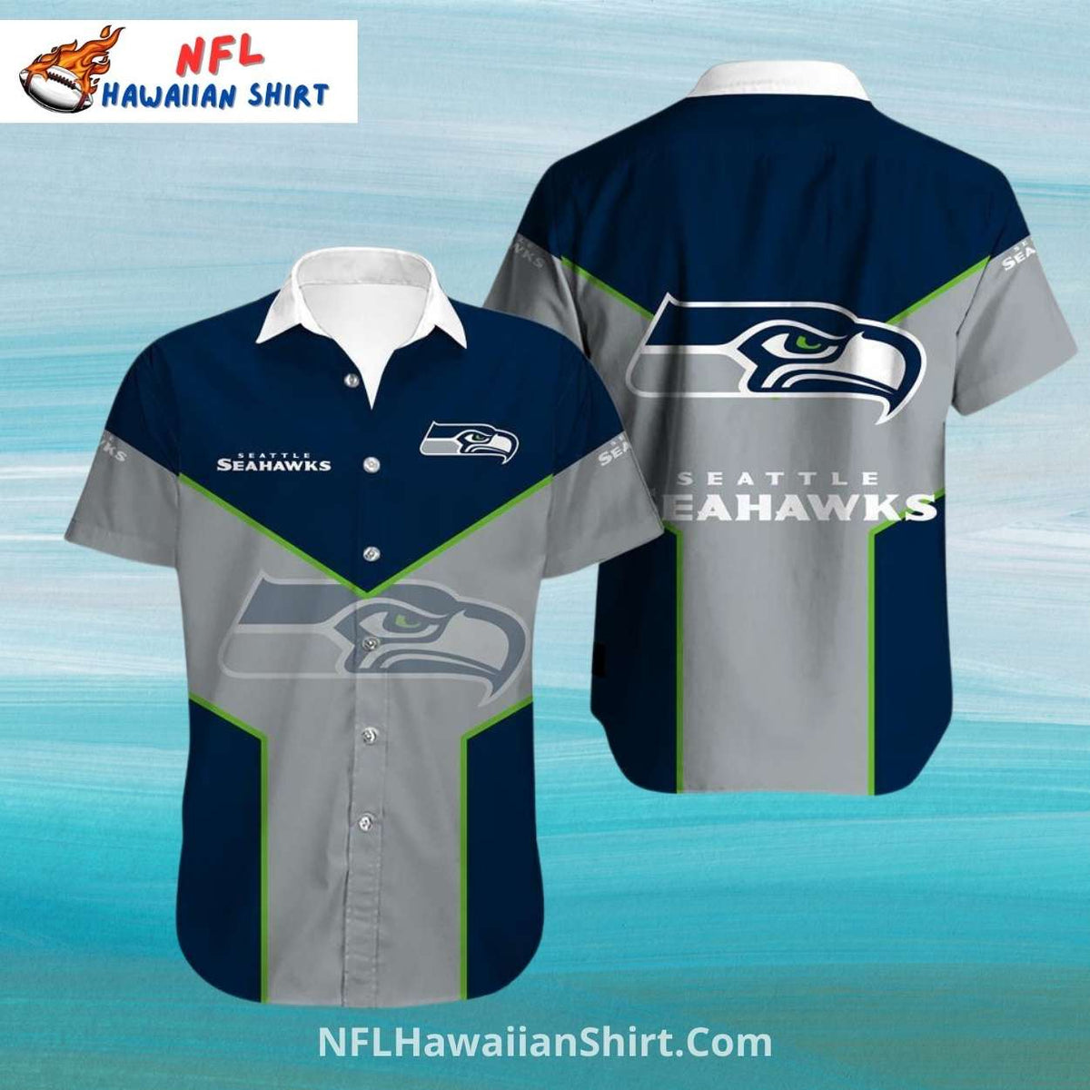 Seahawks Hawaiian Shirt With Modern Chevron Team Logo Design
