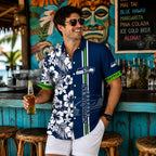 Classic Monochrome Stripe Seattle Seahawks Aloha Shirt
