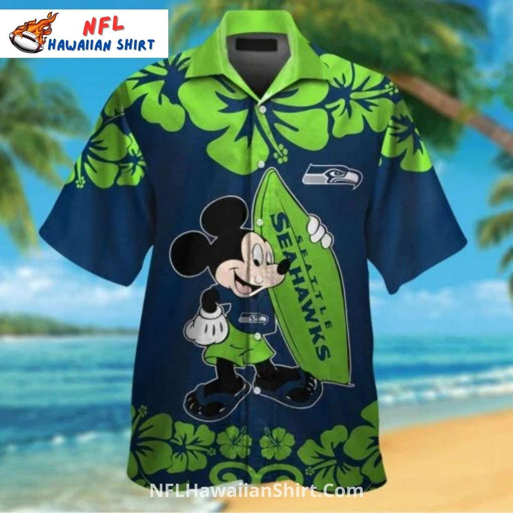 Seattle Football Mickey Surf Hawaiian Shirt