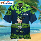 Seattle Football Minnie Mouse Themed Hawaiian Shirt