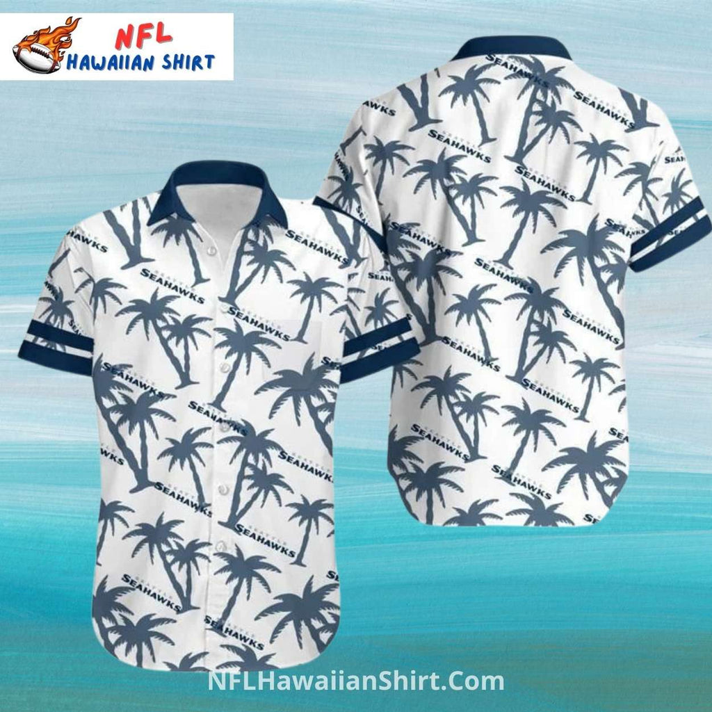 Seattle Football Palm Tree Print Hawaiian Shirt