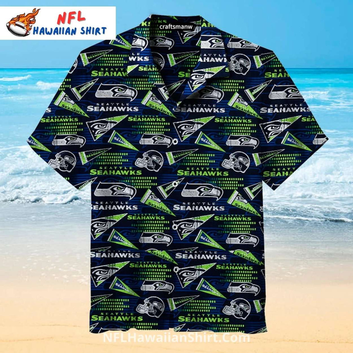 Seattle Football Pennant Pattern Hawaiian Shirt