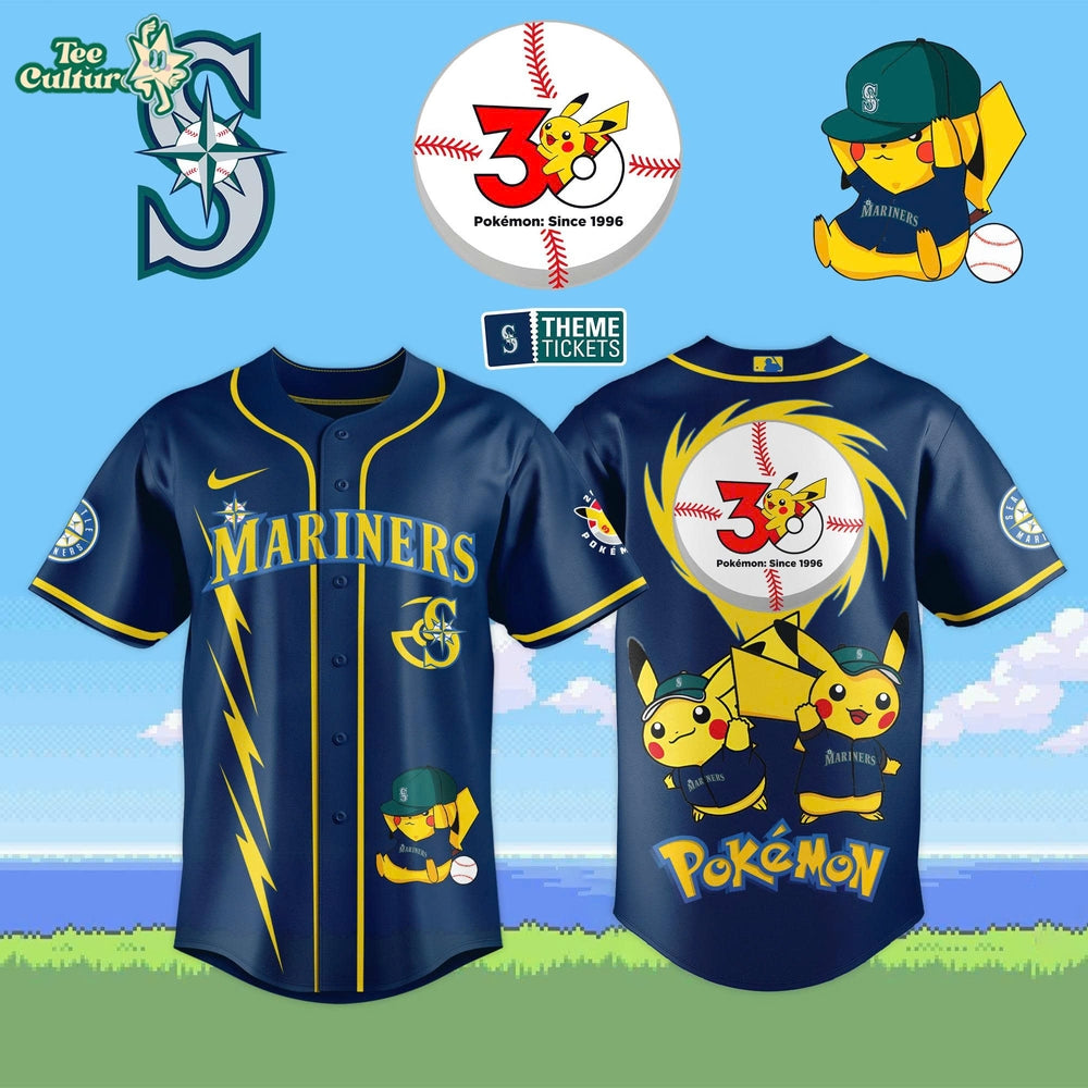 Seattle Mariners MLB x Pokémon Celebrates 30 Years Limited Editions Jersey 2026